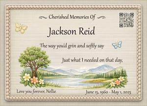 Jackson Reid Memorial personalized memory quilt label jackson reid
