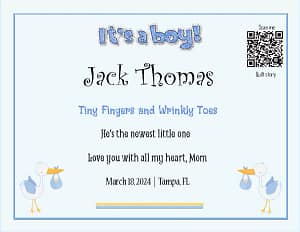 Jack Thomas It's a boy Jack Thomas