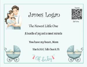 James Logan baby quilt label - James Logan