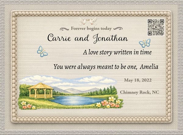 personalized quilt label for carrie and Jonathan