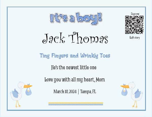 Jack Thomas It's a boy Jack Thomas