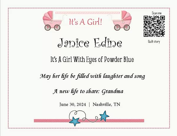 Janice Edine Its A Girl Janice Edine