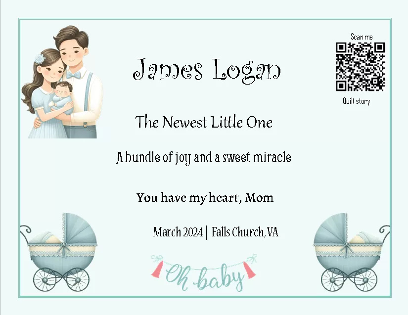 quilt label - James Logan